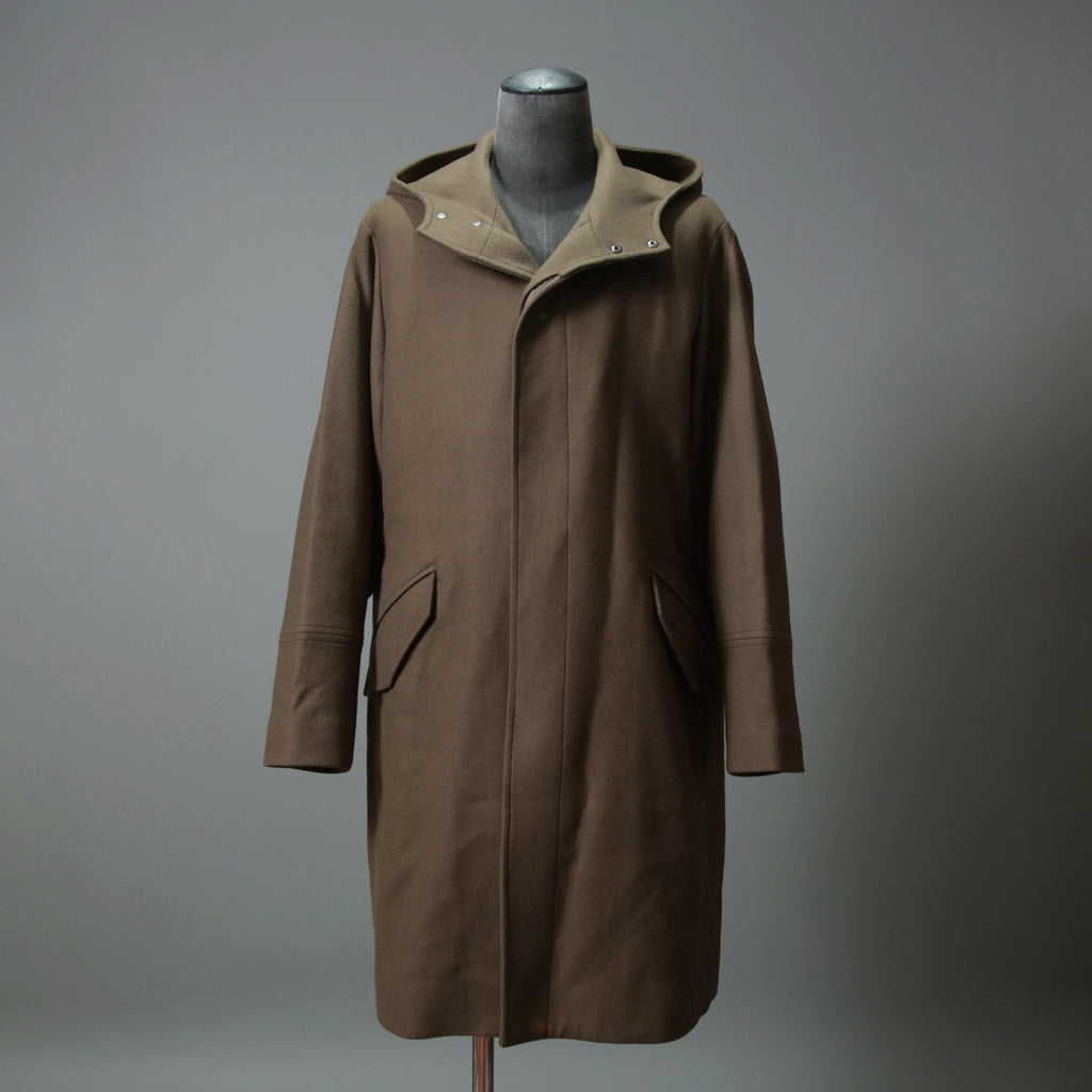 LANVIN collection ランバン コレクション / 美品 ウールカシミア メルトン フーデット コート / LA-TO-73351 / size 48  (BROWN KHAKI)