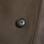 LANVIN collection ランバン コレクション / 美品 ウールカシミア メルトン フーデット コート / LA-TO-73351 / size 48  (BROWN KHAKI)