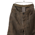 新品 BIEK VERSTAPPEN / 25SS Bou Trousers Belgian Stonewashed Linen / Heavy Linen / size M Brown khaki (Overdyed) リネン パンツ