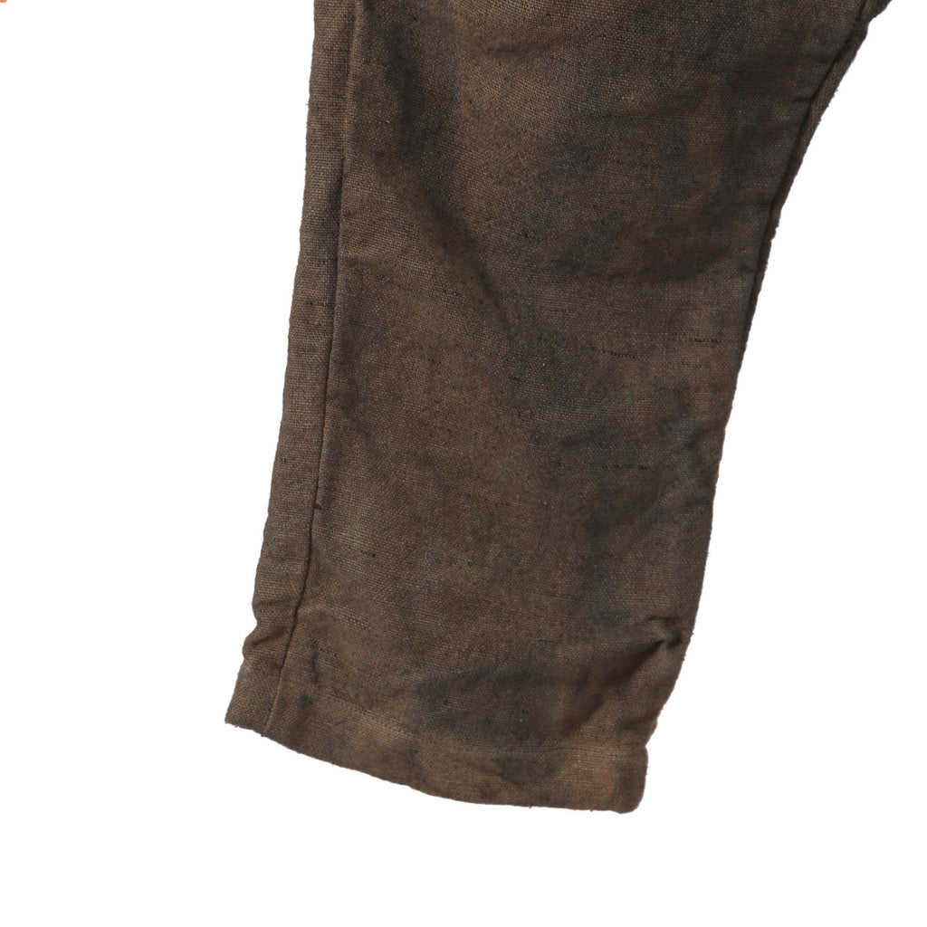 新品 BIEK VERSTAPPEN / 25SS Bou Trousers Belgian Stonewashed Linen / Heavy Linen / size M Brown khaki (Overdyed) リネン パンツ