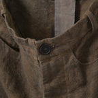 新品 BIEK VERSTAPPEN / 25SS Bou Trousers Belgian Stonewashed Linen / Heavy Linen / size M Brown khaki (Overdyed) リネン パンツ