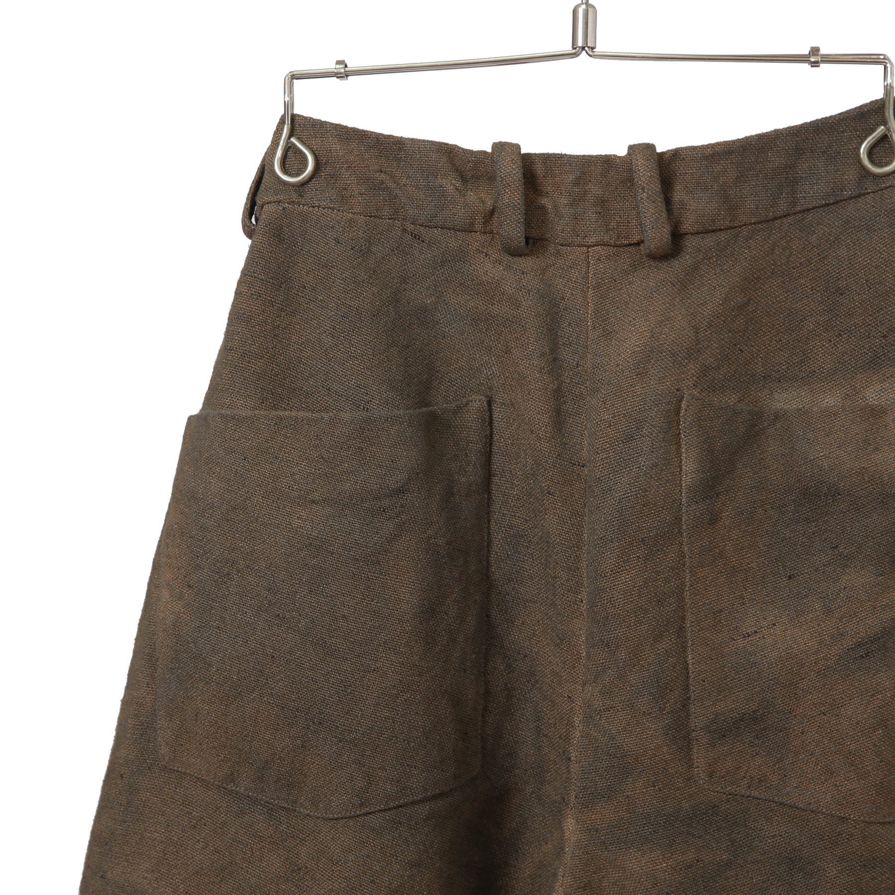 新品 BIEK VERSTAPPEN / 25SS Bou Trousers Belgian Stonewashed Linen / Heavy Linen / size M Brown khaki (Overdyed) リネン パンツ