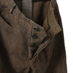 新品 BIEK VERSTAPPEN / 25SS Bou Trousers Belgian Stonewashed Linen / Heavy Linen / size M Brown khaki (Overdyed) リネン パンツ