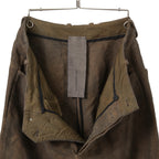 新品 BIEK VERSTAPPEN / 25SS Bou Trousers Belgian Stonewashed Linen / Heavy Linen / size M Brown khaki (Overdyed) リネン パンツ