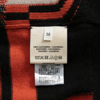 HERMES エルメス / 23-24AW 美品 BRIDES DE GALA TARTAN カシミヤ 長袖ニット / ブリッド・ドゥ・ガラ・タータン / 3H2620DD / セーター / size38 (ORANGE x BLACK) レディース 国内正規品
