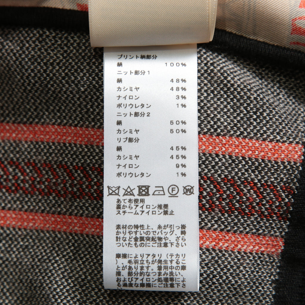 HERMES エルメス / 23-24AW 美品 Brides de Gala et Chaînes 半袖ニット / ブリッド・ドゥ・ガラ・エ・シェーヌ プリント ツイルレーヌニット / セーター / size 40 (ORANGEx BLACK) レディース 国内正規品