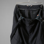 Geoffrey B.Small ジェフリー ビースモール / 24AW 美品 HUSE 別注 / advanced drop-crotch tailored cargo pocket trouser / Biella 100% wool Tasmania 120'sカーゴパンツ / size 42  (hand wash dark grey w/blue & purple stripe)