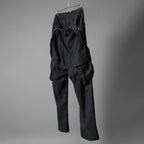 Geoffrey B.Small ジェフリー ビースモール / 24AW 美品 HUSE 別注 / advanced drop-crotch tailored cargo pocket trouser / Biella 100% wool Tasmania 120'sカーゴパンツ / size 42  (hand wash dark grey w/blue & purple stripe)