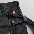 Geoffrey B.Small ジェフリー ビースモール / 24AW 美品 HUSE 別注 / advanced drop-crotch tailored cargo pocket trouser / Biella 100% wool Tasmania 120'sカーゴパンツ / size 42  (hand wash dark grey w/blue & purple stripe)