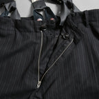 Geoffrey B.Small ジェフリー ビースモール / 24AW 美品 HUSE 別注 / advanced drop-crotch tailored cargo pocket trouser / Biella 100% wool Tasmania 120'sカーゴパンツ / size 42  (hand wash dark grey w/blue & purple stripe)