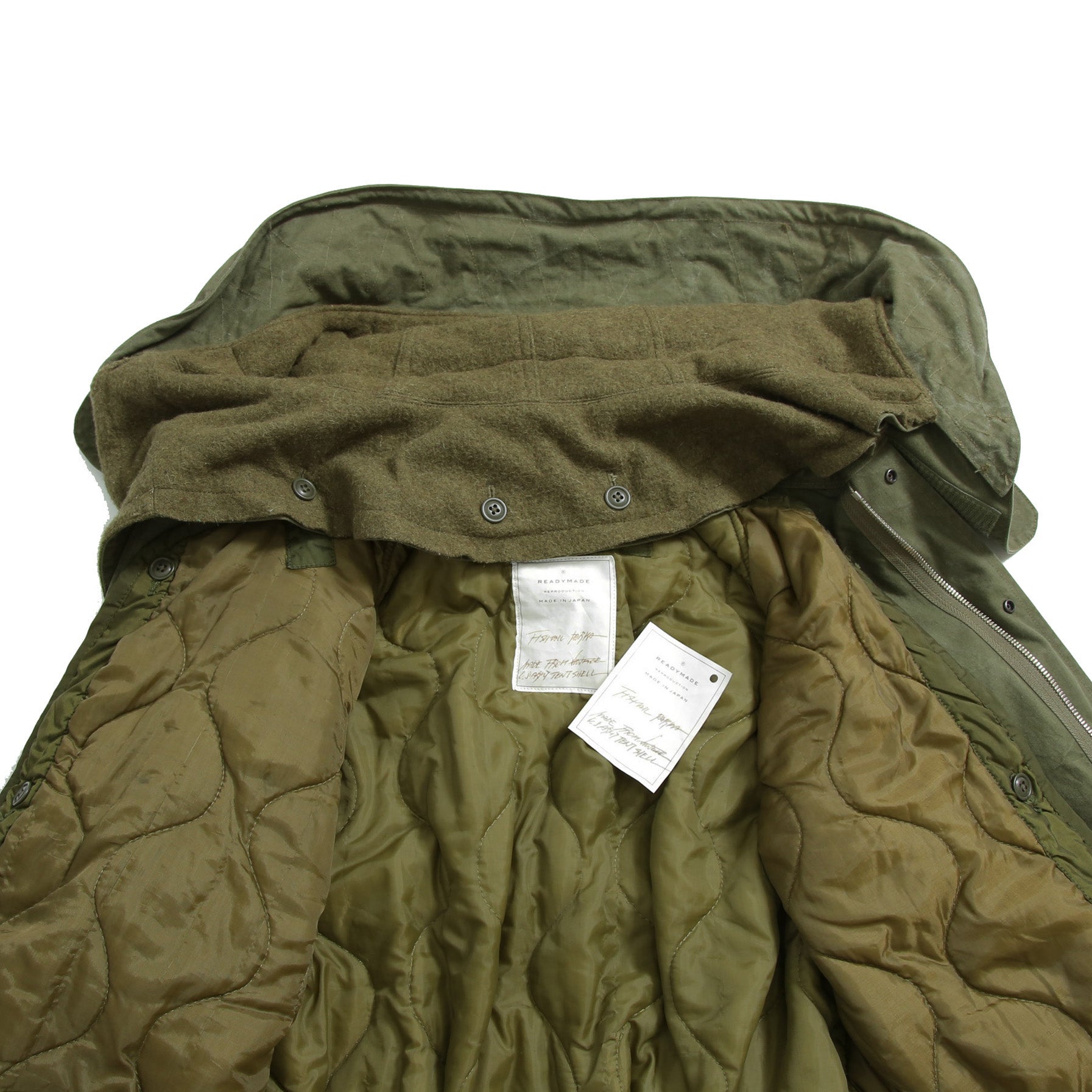 新品 READYMADE レディメイド / FISHTAIL PARKA ライナー付き / VINTAGE U.S ARMY TENT / size 1 (KHKAI)