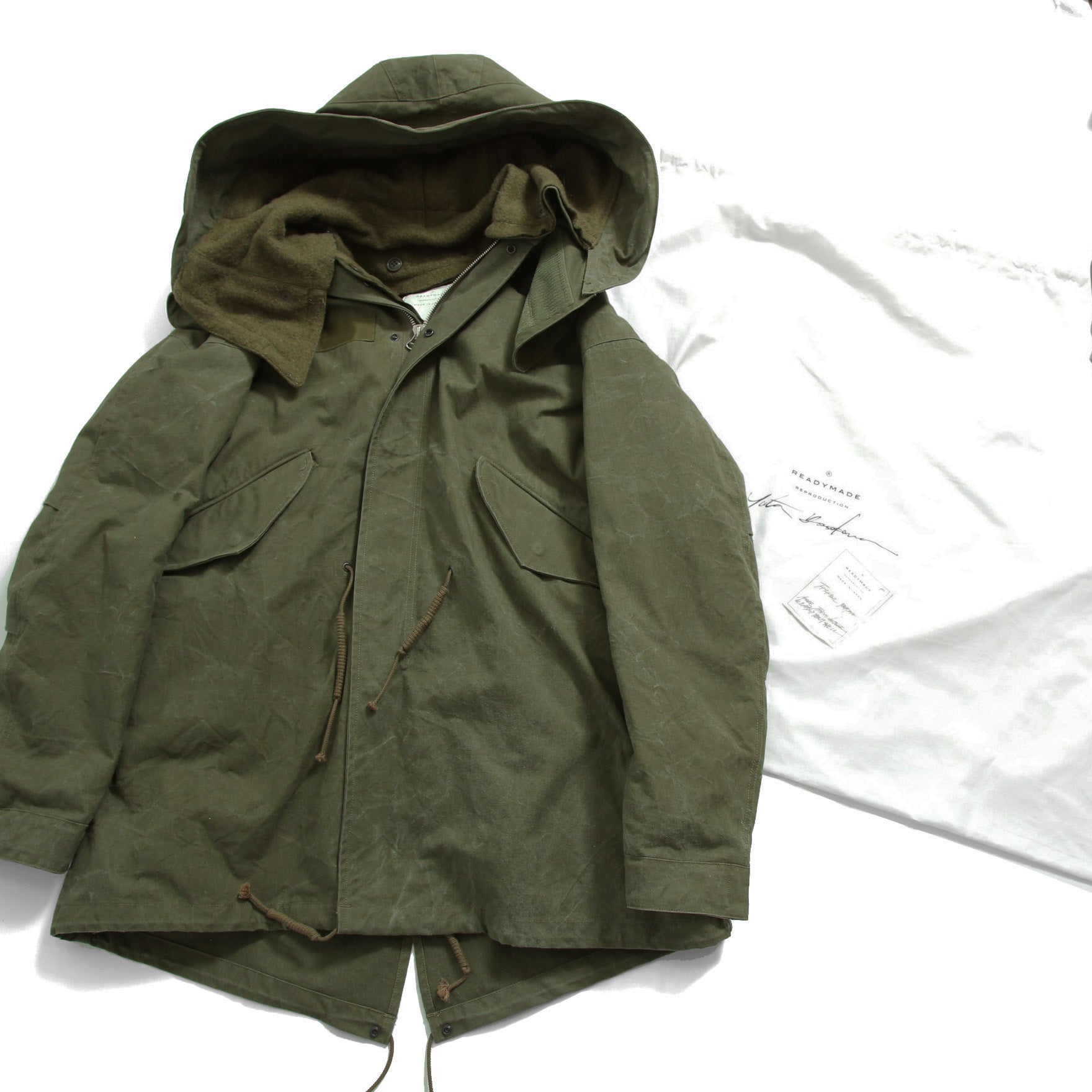 新品 READYMADE レディメイド / FISHTAIL PARKA ライナー付き / VINTAGE U.S ARMY TENT / size 1 (KHKAI) コート