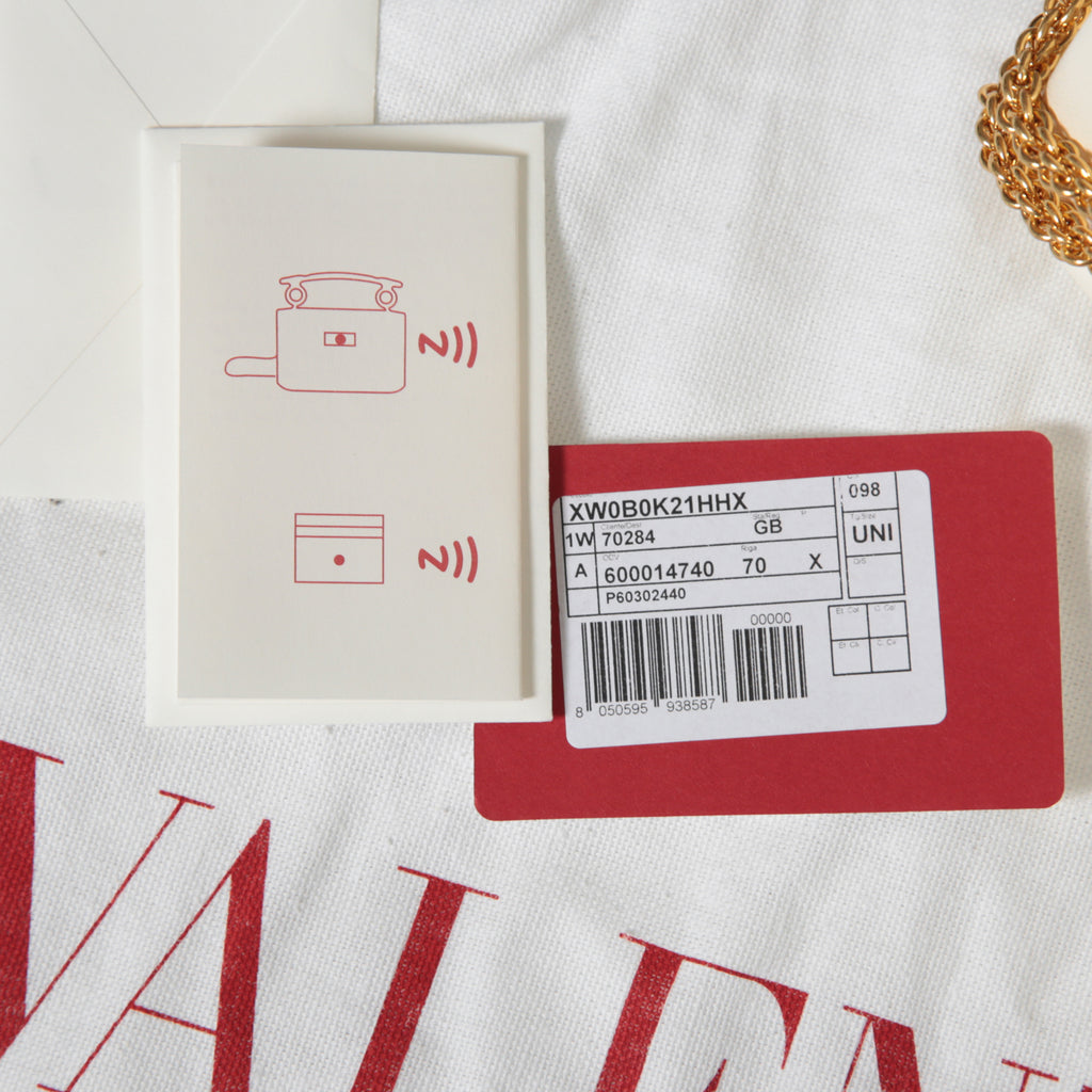 VALENTINO ヴァレンティノ / 22SS 美品 ワンスタッズ バッグ ショルダーバッグ ナッパレザー チェーンバッグ / IVORY 国内正規品