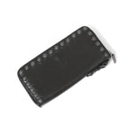一点物 新品 イサムカタヤマ バックラッシュTHELINE / GUIDI カーフ / シルバー スタッズ ラウンドジップ ウォレット / BLACK 長財布