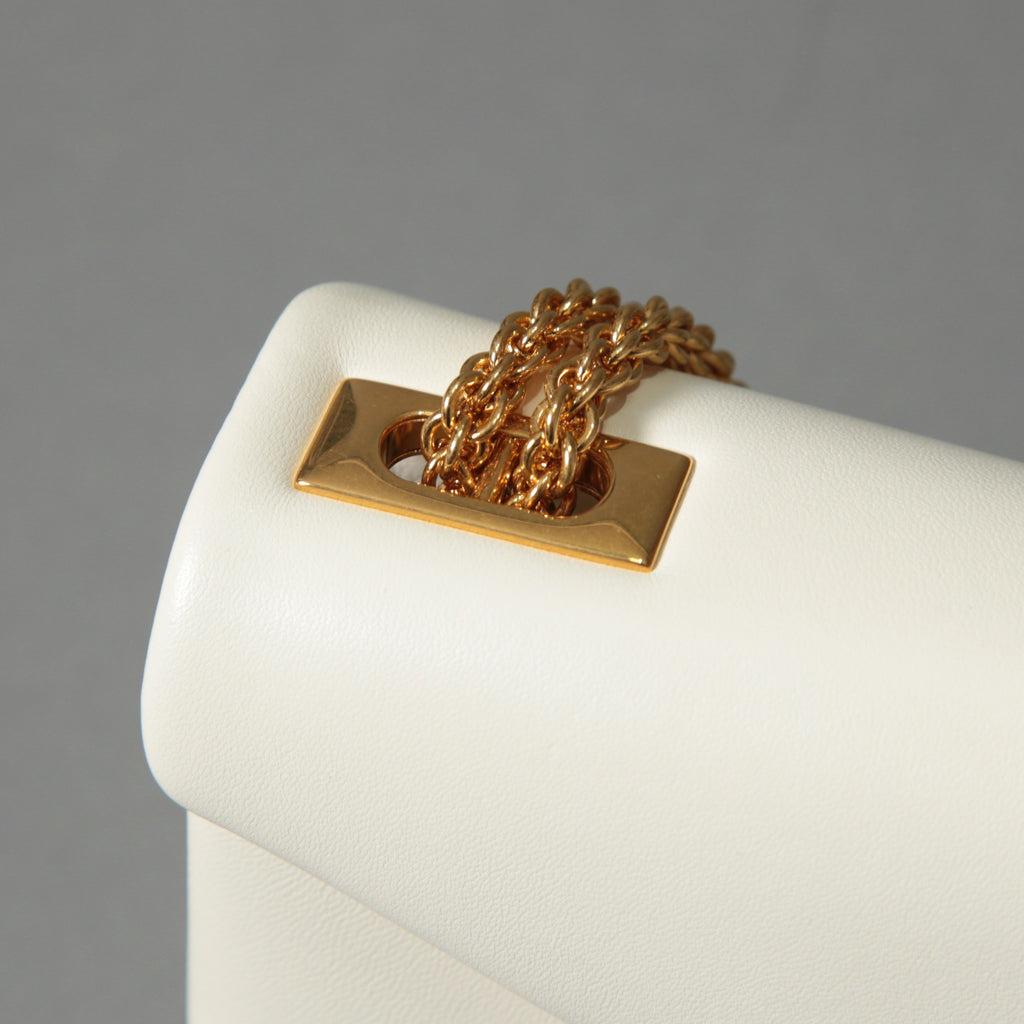 VALENTINO ヴァレンティノ / 22SS 美品 ワンスタッズ バッグ ショルダーバッグ ナッパレザー チェーンバッグ / IVORY 国内正規品