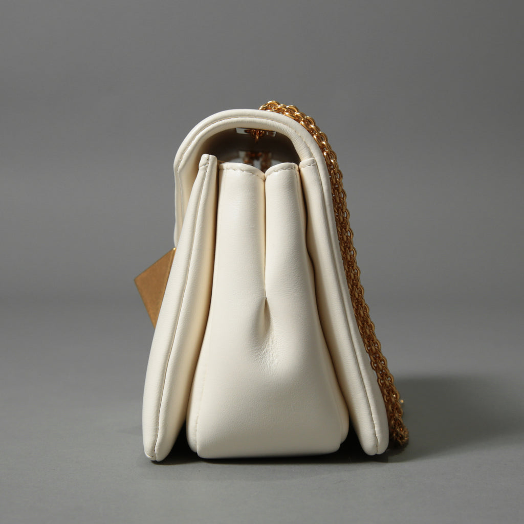 VALENTINO ヴァレンティノ / 22SS 美品 ワンスタッズ バッグ ショルダーバッグ ナッパレザー チェーンバッグ / IVORY 国内正規品