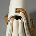 VALENTINO ヴァレンティノ / 22SS 美品 ワンスタッズ バッグ ショルダーバッグ ナッパレザー チェーンバッグ / IVORY 国内正規品