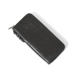 一点物 新品 イサムカタヤマ バックラッシュTHELINE / GUIDI カーフ / シルバー スタッズ ラウンドジップ ウォレット / BLACK 長財布