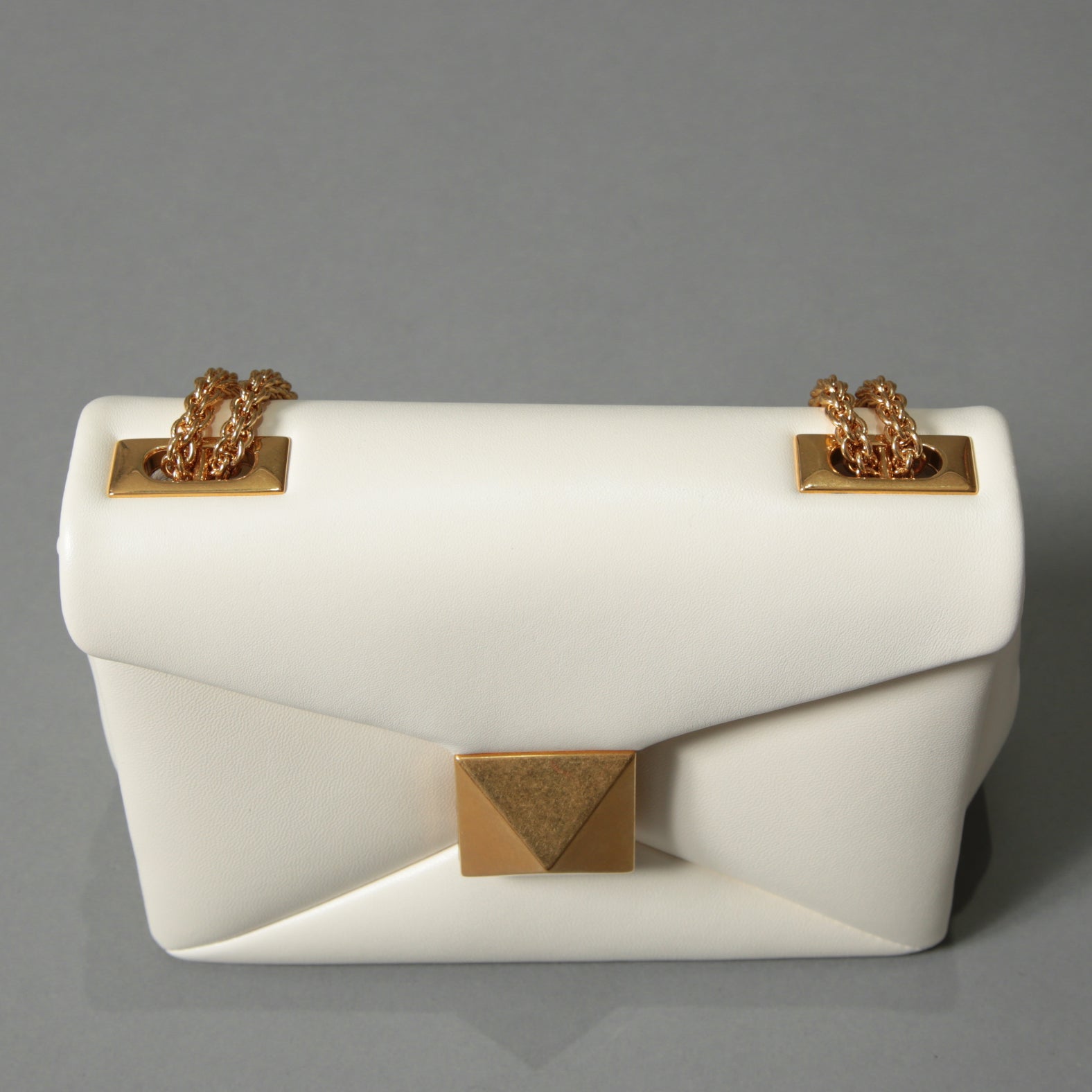 VALENTINO ヴァレンティノ / 22SS 美品 ワンスタッズ バッグ ショルダーバッグ ナッパレザー チェーンバッグ / IVORY 国内正規品