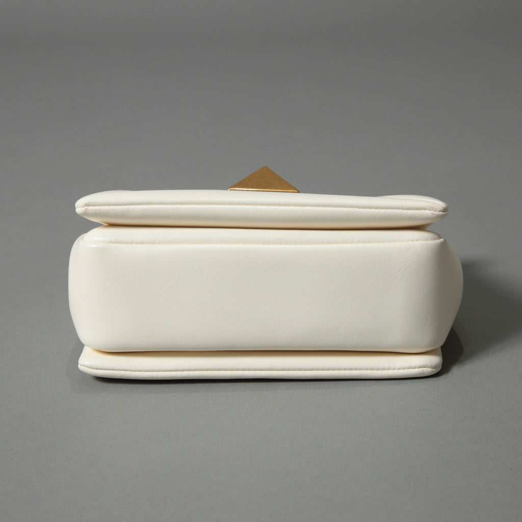 VALENTINO ヴァレンティノ / 22SS 美品 ワンスタッズ バッグ ショルダーバッグ ナッパレザー チェーンバッグ / IVORY 国内正規品