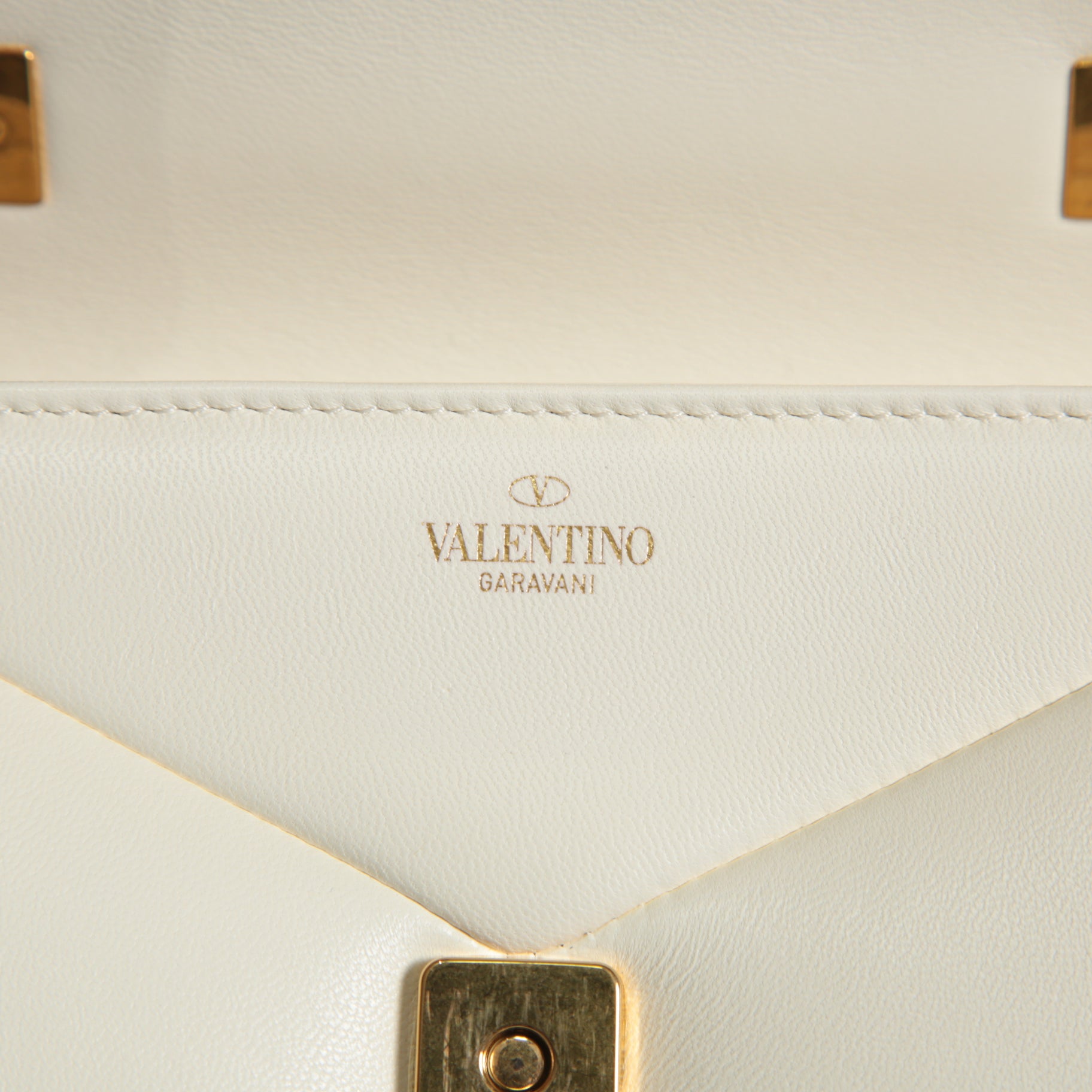 VALENTINO ヴァレンティノ / 22SS 美品 ワンスタッズ バッグ ショルダーバッグ ナッパレザー チェーンバッグ / IVORY 国内正規品