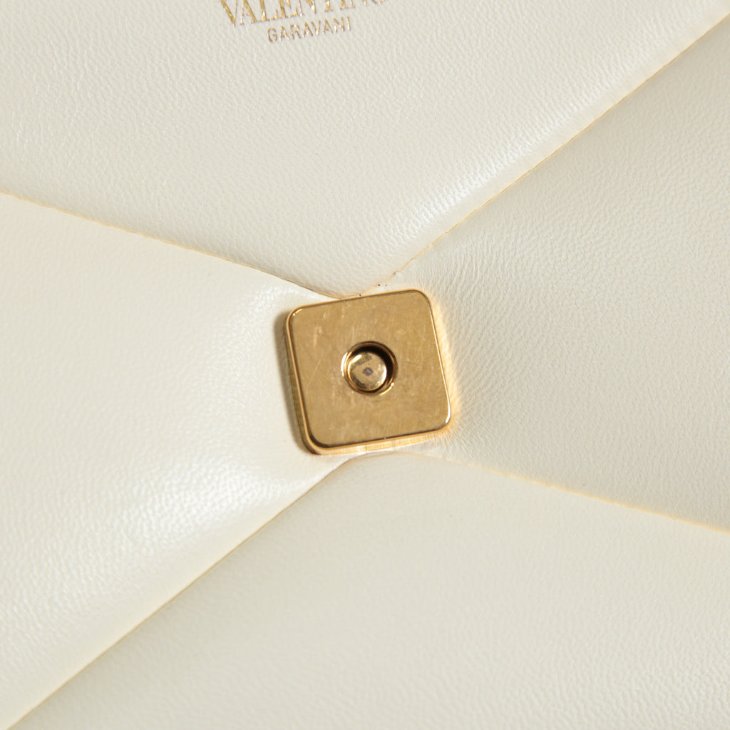 VALENTINO ヴァレンティノ / 22SS 美品 ワンスタッズ バッグ ショルダーバッグ ナッパレザー チェーンバッグ / IVORY 国内正規品