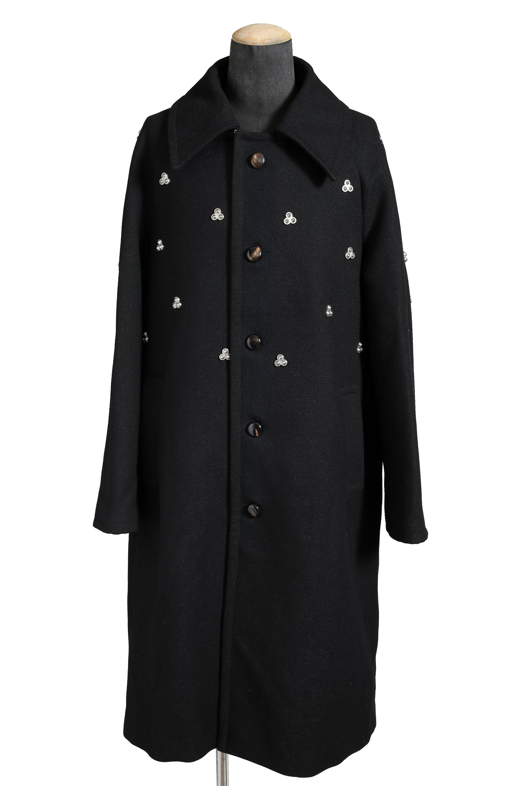 極美品 ナマチェコ NAMACHEKO / 23AW VERDUN COAT スタッズ コート / size S (BLACK)