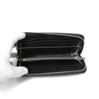 一点物 新品 イサムカタヤマ バックラッシュTHELINE / GUIDI カーフ / シルバー スタッズ ラウンドジップ ウォレット / BLACK 長財布