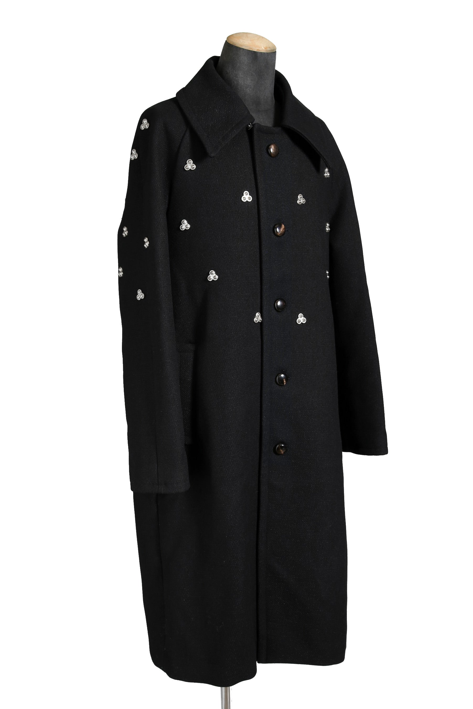 極美品 ナマチェコ NAMACHEKO / 23AW VERDUN COAT スタッズ コート / size S (BLACK)
