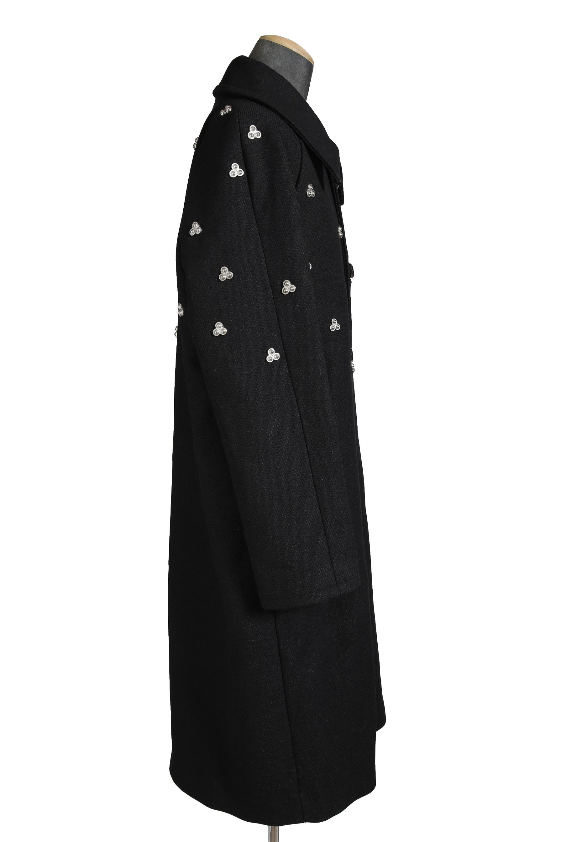 極美品 ナマチェコ NAMACHEKO / 23AW VERDUN COAT スタッズ コート / size S (BLACK)