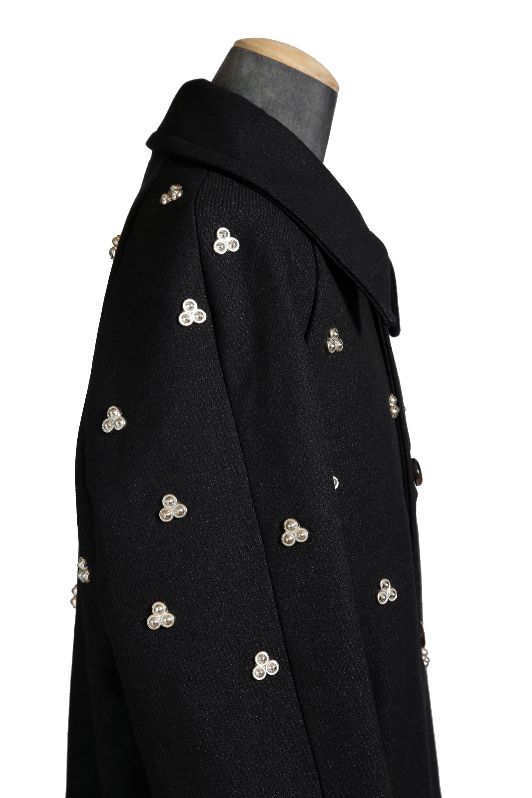 極美品 ナマチェコ NAMACHEKO / 23AW VERDUN COAT スタッズ コート / size S (BLACK)