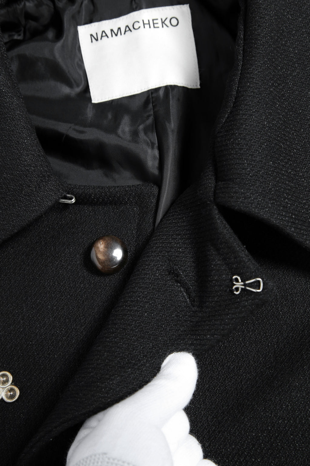 極美品 ナマチェコ NAMACHEKO / 23AW VERDUN COAT スタッズ コート / size S (BLACK)