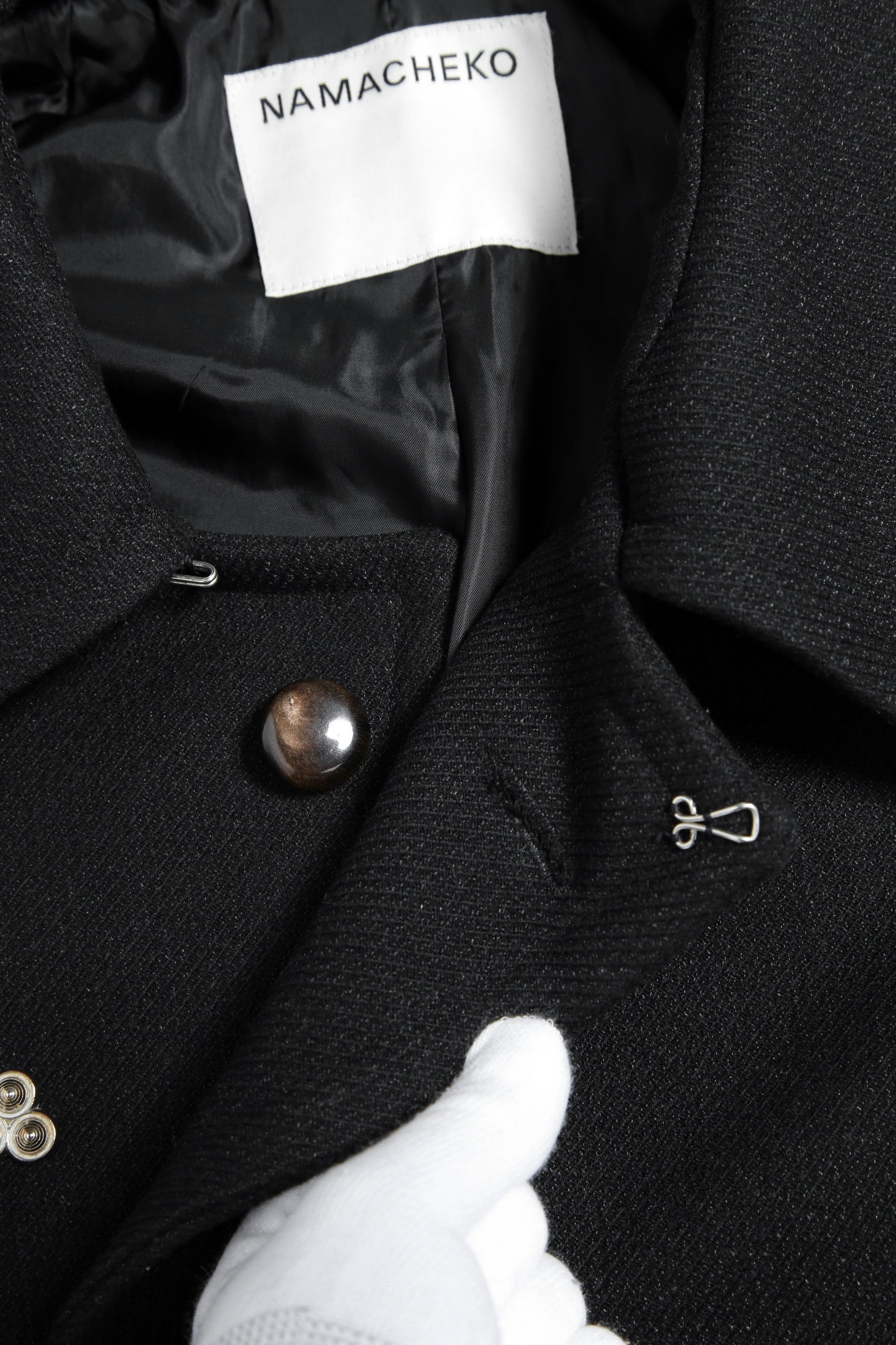 極美品 ナマチェコ NAMACHEKO / 23AW VERDUN COAT スタッズ コート / size S (BLACK)