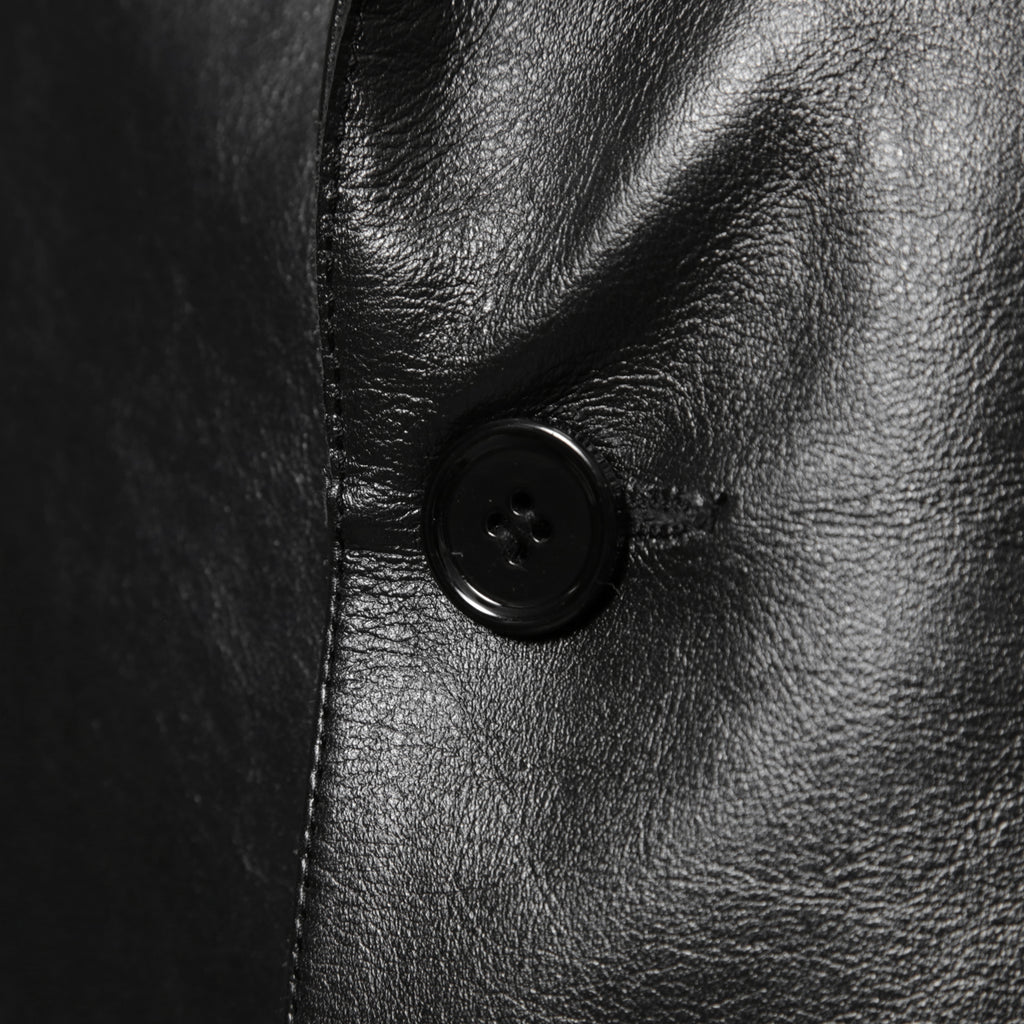 MM6 Maison Margiela メゾン マルジェラ / 23SS 美品 シープレザー ベスト / S52FB0056 / size 44 (BLACK) 国内正規品