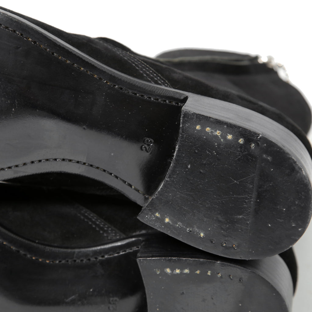 希少 新品 イサムカタヤマ バックラッシュTHELINE× WHITEFLAGSコラボ/ JPカーフスウェード サイドジップブーツ/ 28cm (BLACK) IS