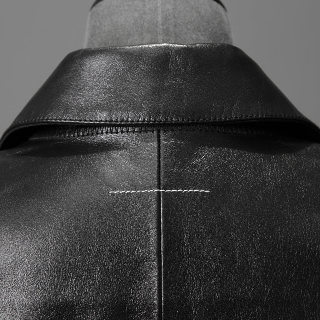 MM6 Maison Margiela メゾン マルジェラ / 23SS 美品 シープレザー ベスト / S52FB0056 / size 44 (BLACK) 国内正規品