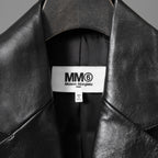 MM6 Maison Margiela メゾン マルジェラ / 23SS 美品 シープレザー ベスト / S52FB0056 / size 44 (BLACK) 国内正規品