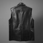 MM6 Maison Margiela メゾン マルジェラ / 23SS 美品 シープレザー ベスト / S52FB0056 / size 44 (BLACK) 国内正規品