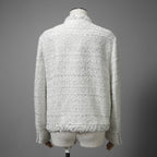 VALENTINO ヴァレンティノ / 22AW 美品 ツイード ワンスタッズ ノーカラージャケット / XB3CE27H6U1 / size 36 (WHITE) レディース