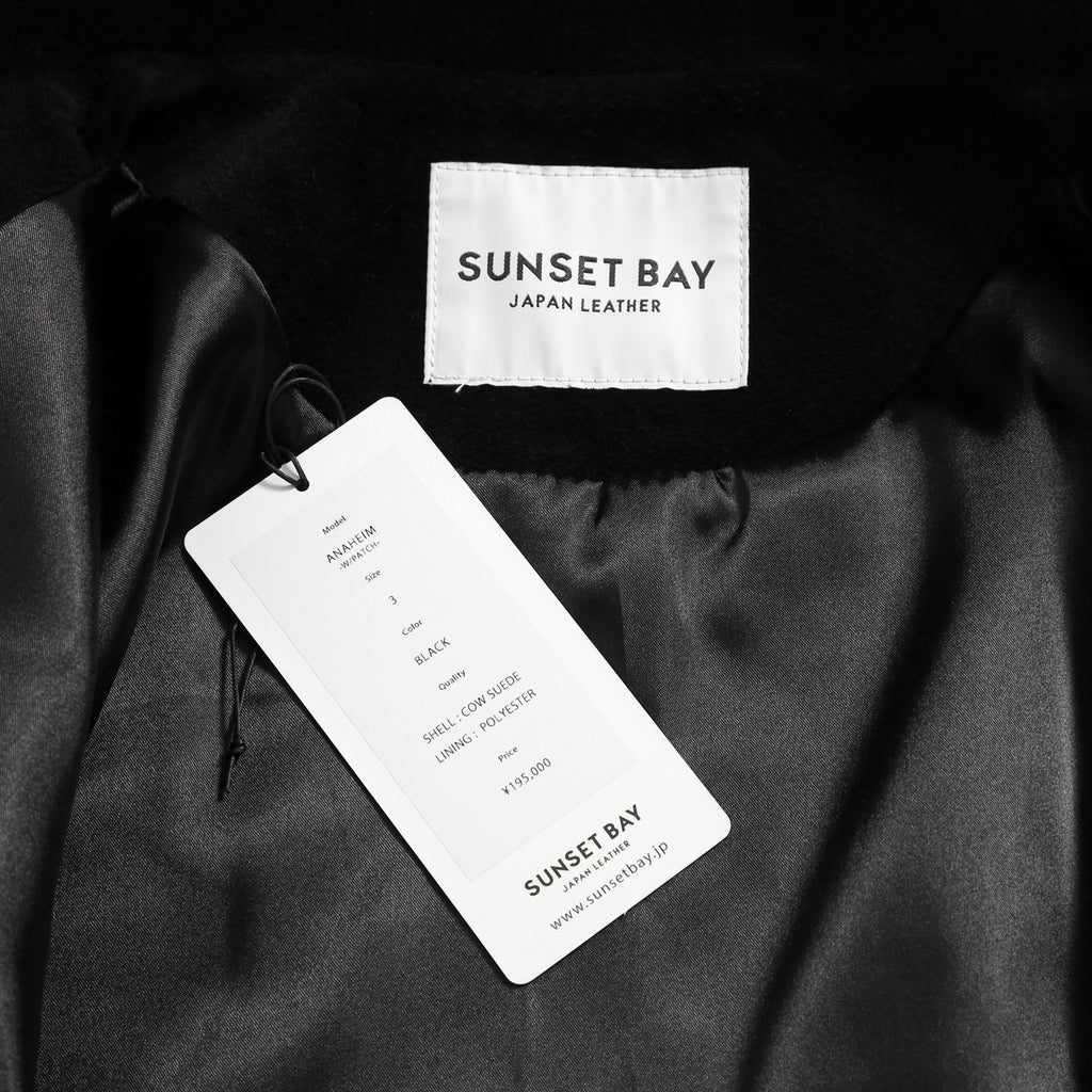 新品 SUNSET BAY サンセットベイ / ANAHEIM W/PATCH レザージャケット / size 3 (L) BLACK