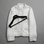 VALENTINO ヴァレンティノ / 22AW 美品 ツイード ワンスタッズ ノーカラージャケット / XB3CE27H6U1 / size 36 (WHITE) レディース