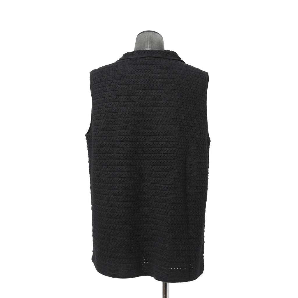 NAMACHEKO ナマチェコ / 美品 23SS BARAN POLO フリンジニット ベスト / size S (BLACK)