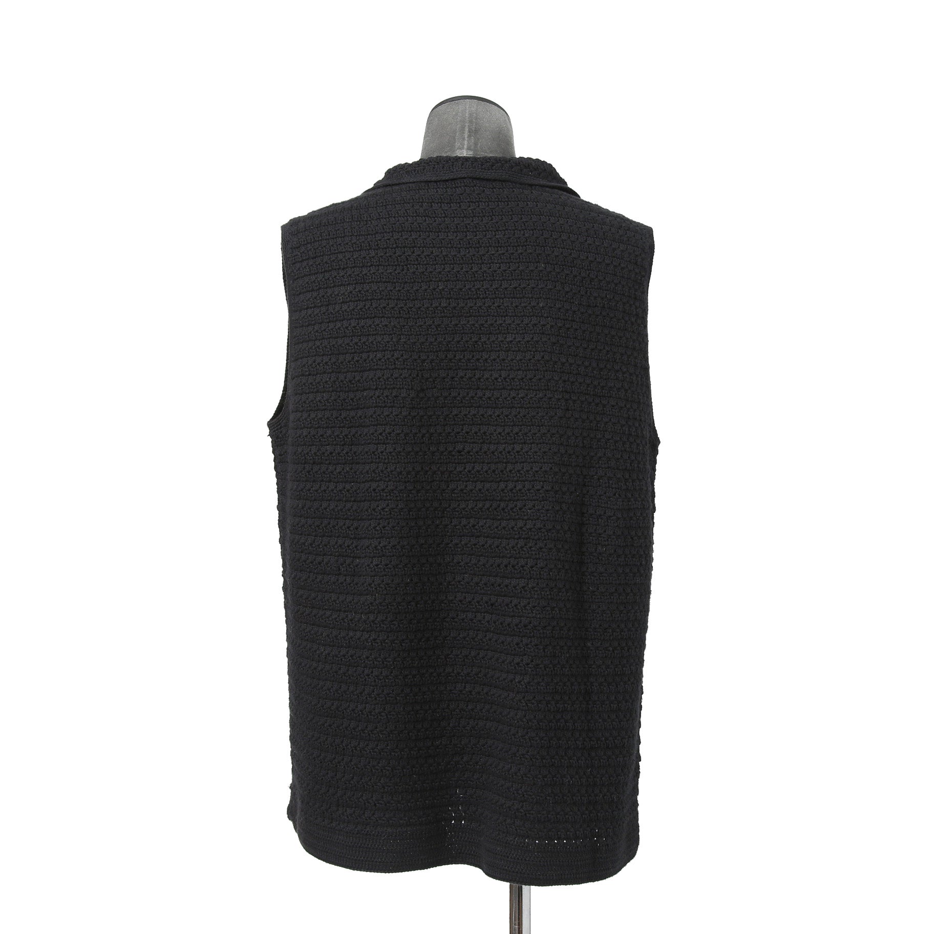 NAMACHEKO ナマチェコ / 美品 23SS BARAN POLO フリンジニット ベスト / size S (BLACK)
