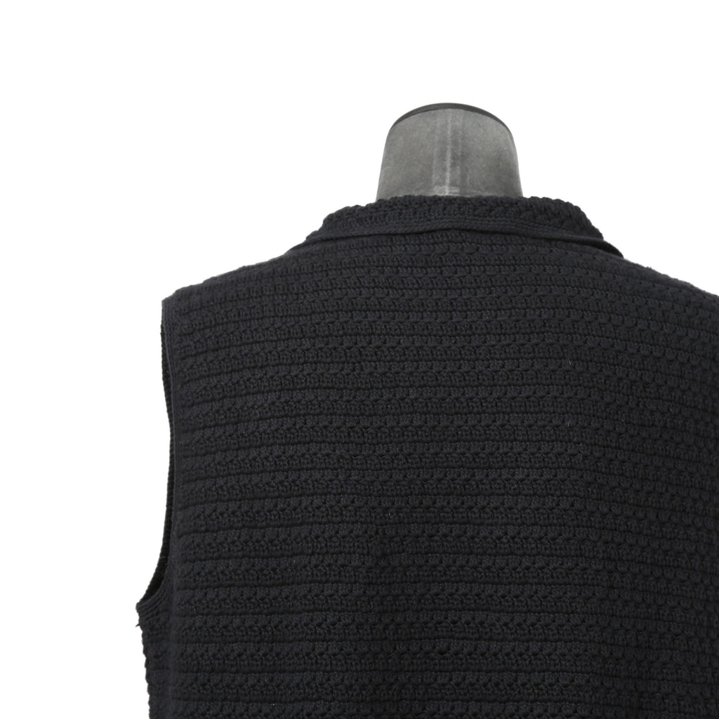 NAMACHEKO ナマチェコ / 美品 23SS BARAN POLO フリンジニット ベスト / size S (BLACK)