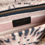 Dior クリスチャンディオール / 2021年リゾートコレクション 美品 Tie & Dior / Lady D-Lite レディ D-ライト ミディアム バッグ / キャンバス タイダイ柄 刺繍 / (PINK x NAVY) 3WAY トート ショルダー