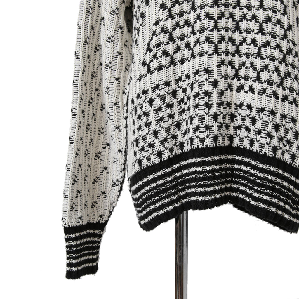 MM6 Maison Margiela エムエムシックス メゾンマルジェラ /  2023SS オーバーサイズ プルオーバー ニット/ size S BLACK x WHITE