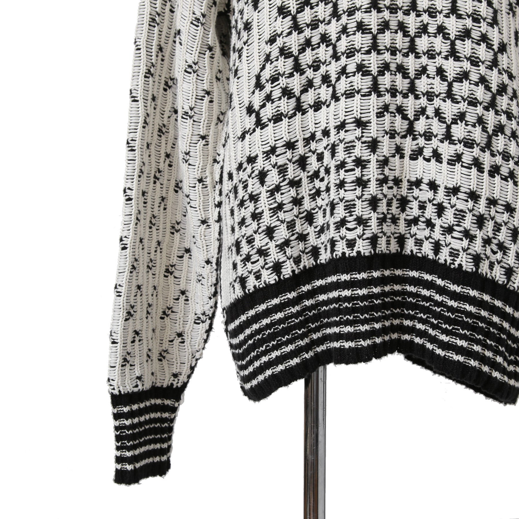 MM6 Maison Margiela エムエムシックス メゾンマルジェラ /  2023SS オーバーサイズ プルオーバー ニット/ size S BLACK x WHITE