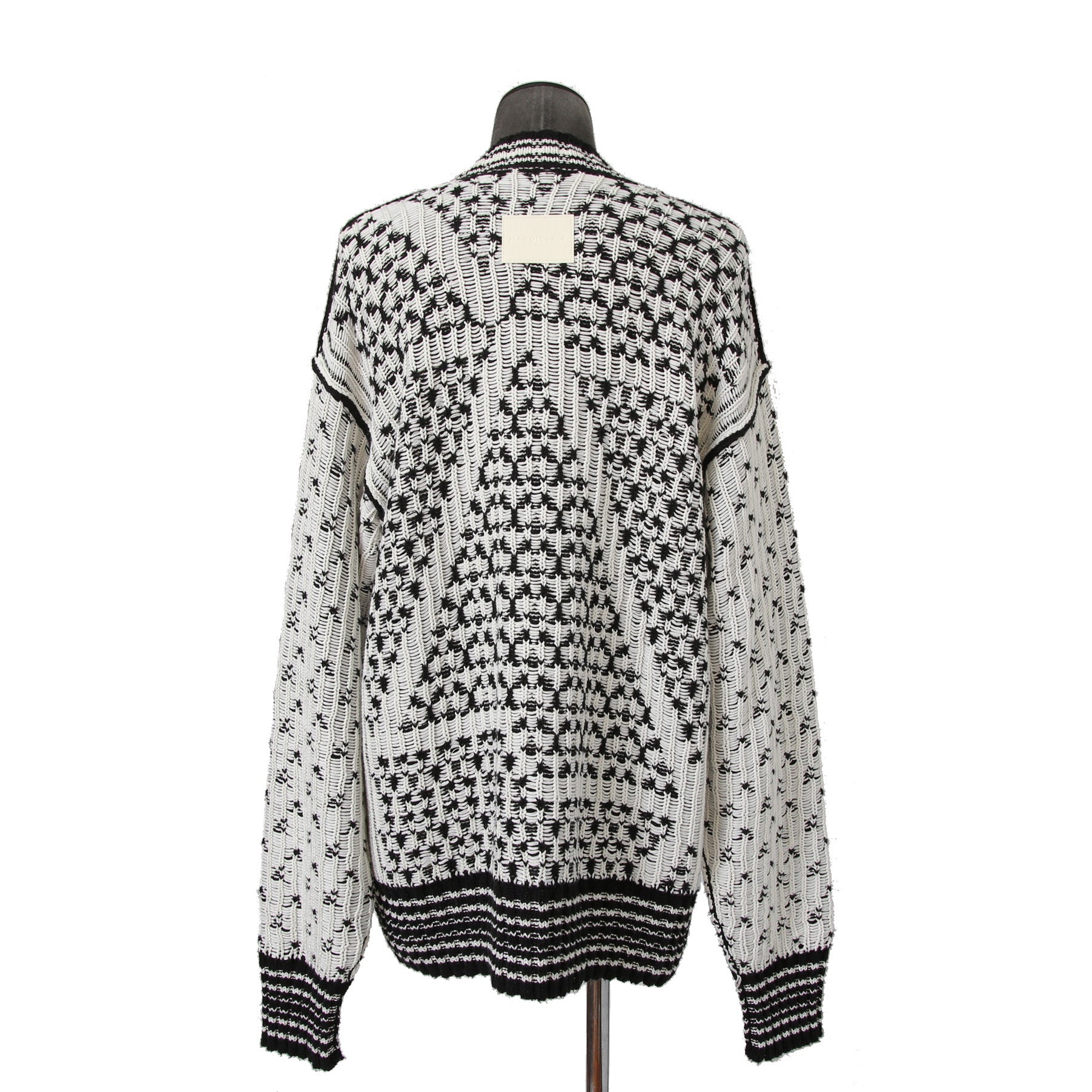MM6 Maison Margiela エムエムシックス メゾンマルジェラ /  2023SS オーバーサイズ プルオーバー ニット/ size S BLACK x WHITE