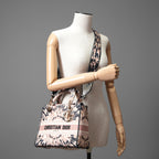 Dior クリスチャンディオール / 2021年リゾートコレクション 美品 Tie & Dior / Lady D-Lite レディ D-ライト ミディアム バッグ / キャンバス タイダイ柄 刺繍 / (PINK x NAVY) 3WAY トート ショルダー