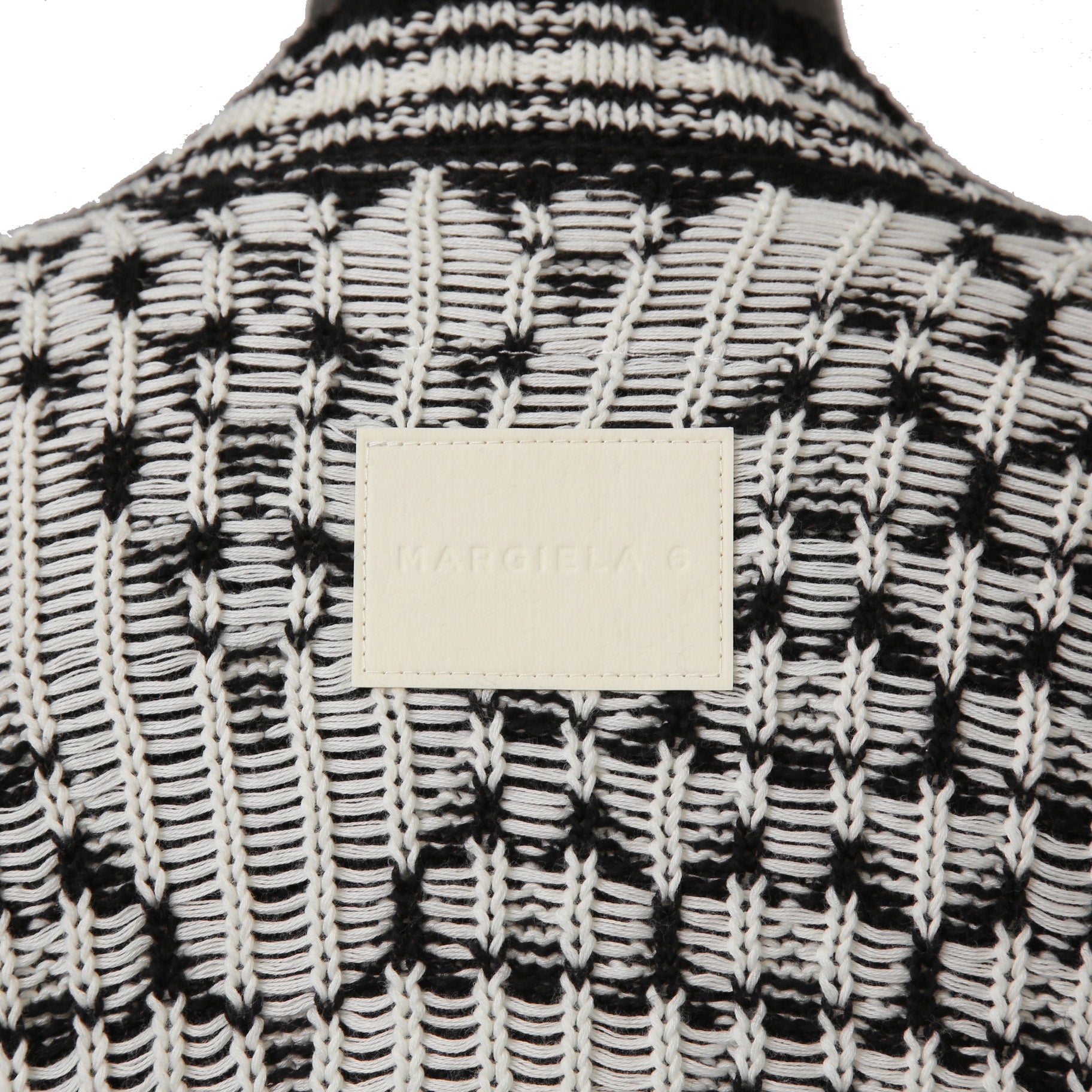 MM6 Maison Margiela エムエムシックス メゾンマルジェラ /  2023SS オーバーサイズ プルオーバー ニット/ size S BLACK x WHITE